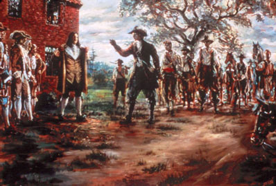 Bacon'S Rebellion, 1676. /Nrebel Leader Richard Lawrence Sets Fire