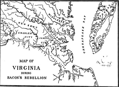 Bacon'S Rebellion, 1676. /Nrebel Leader Richard Lawrence Sets Fire